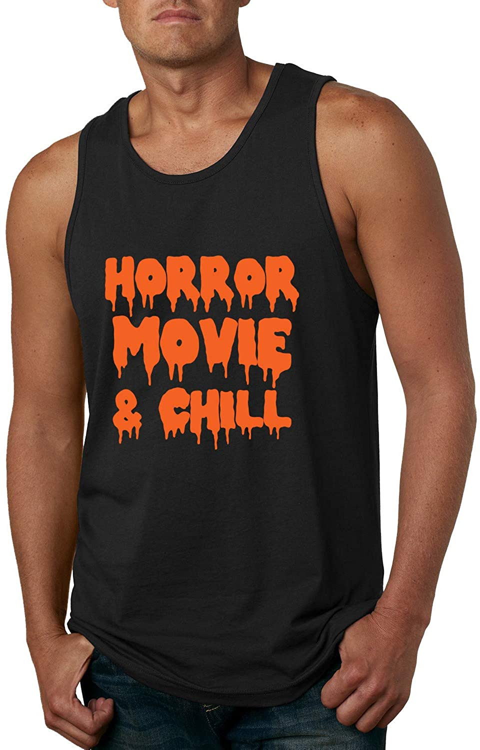 Horror Movie & Chill Orange Halloween T-Shirt