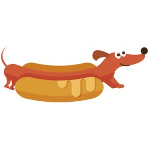 Hot Dog - Dachshund / Wiener Dog / Wiener / Weenie Dog / Weenie 