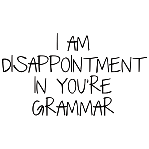 I Am Disappointment In You're Grammar