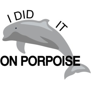 I did it on porpoise Pun