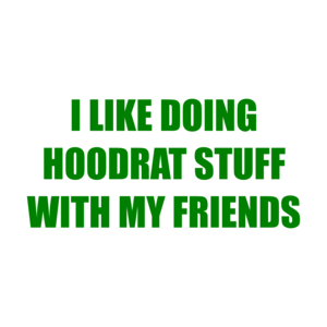 I LIKE DOING HOODRAT STUFF WITH MY FRIENDS