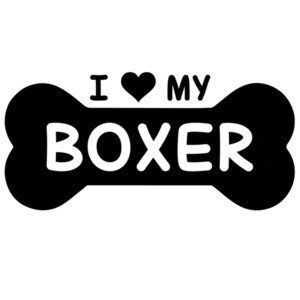 I love my boxer - dog bone - boxer