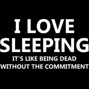 I love sleeping it's like being dead without the commitment - funny sarcastic