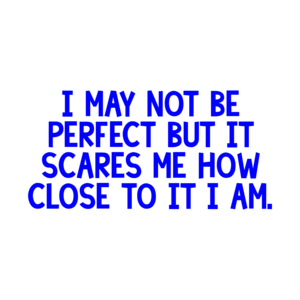I may not be perfect but it scares me how close to it I am.