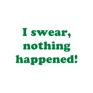 I swear, nothing happened!