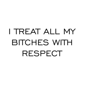 I TREAT ALL MY BITCHES WITH RESPECT