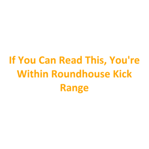 If You Can Read This, You're Within Roundhouse Kick Range