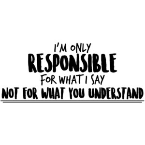 I'm only responsible for what I say not for what you understand - sarcastic