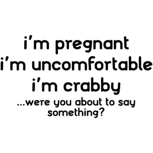 I'm Pregnant, Uncomfortable And Crabby, Were You About To Say Something?  Funny Pregnancy