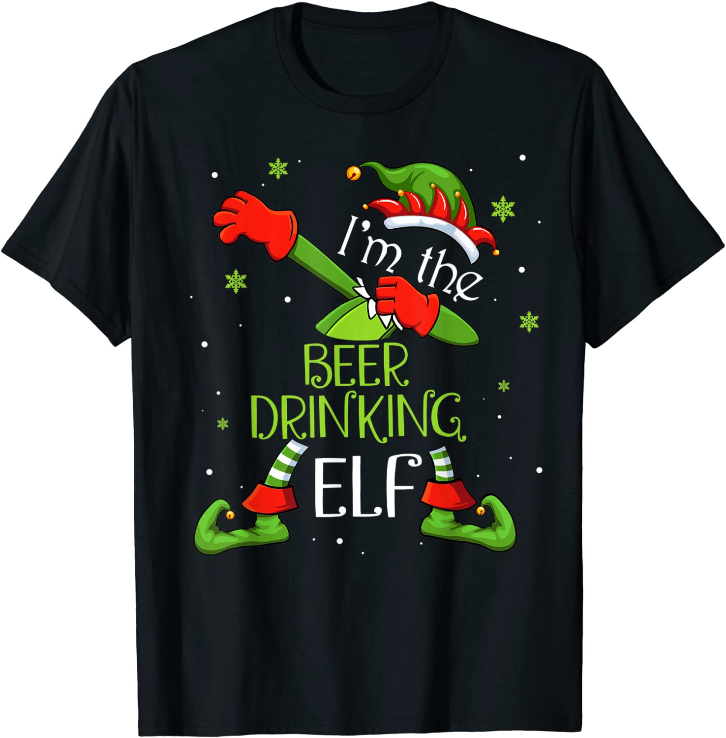 I'm The Beer Drinking Elf Drinker Xmas For Men Women T-Shirt