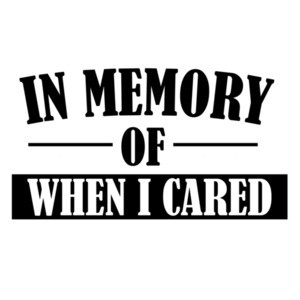 IN MEMORY OF WHEN I CARED.