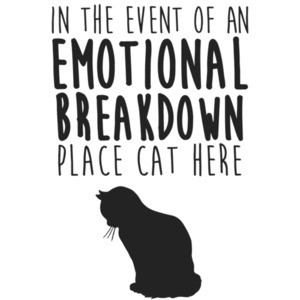 In the event of an emotional breakdown place cat here