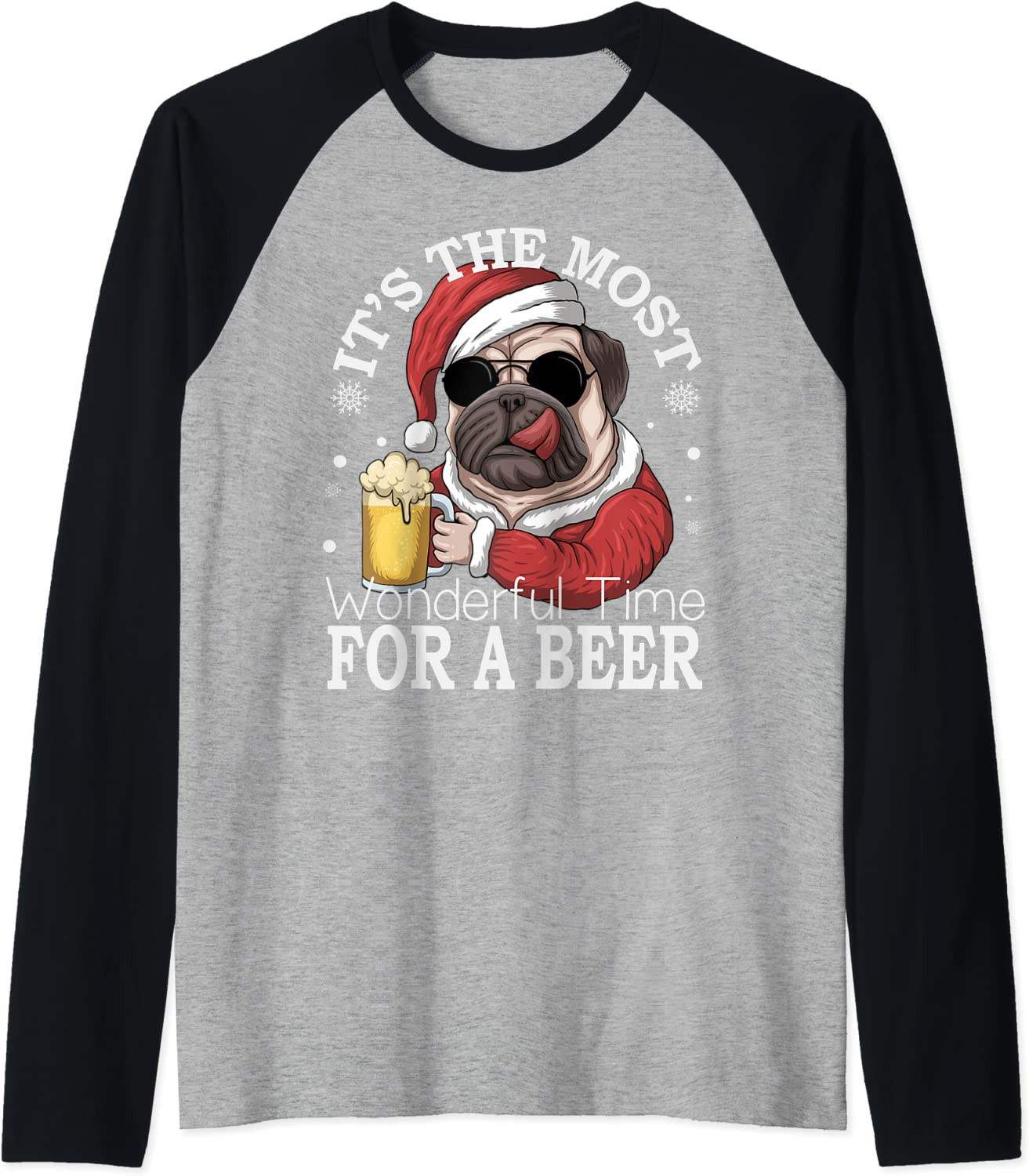 It's The Most Wonderful Time For A Beer Pug Drinking T-Shirt