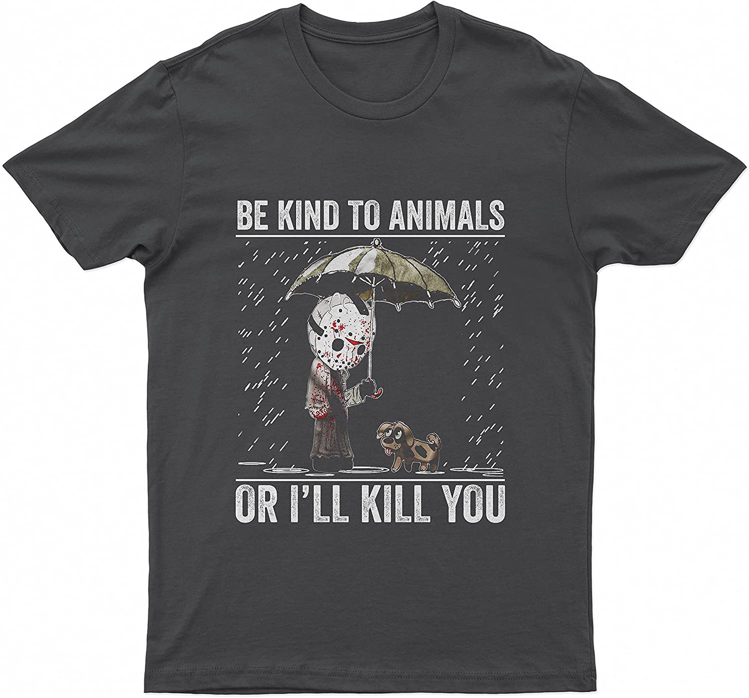 Jason And Lovely Dog Be Kind To Animals Or I'll Hunt You Halloween Dog T T-Shirt