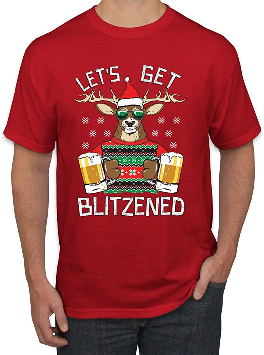 Lets Get Blitzened Deer With Beer Christmas T-Shirt