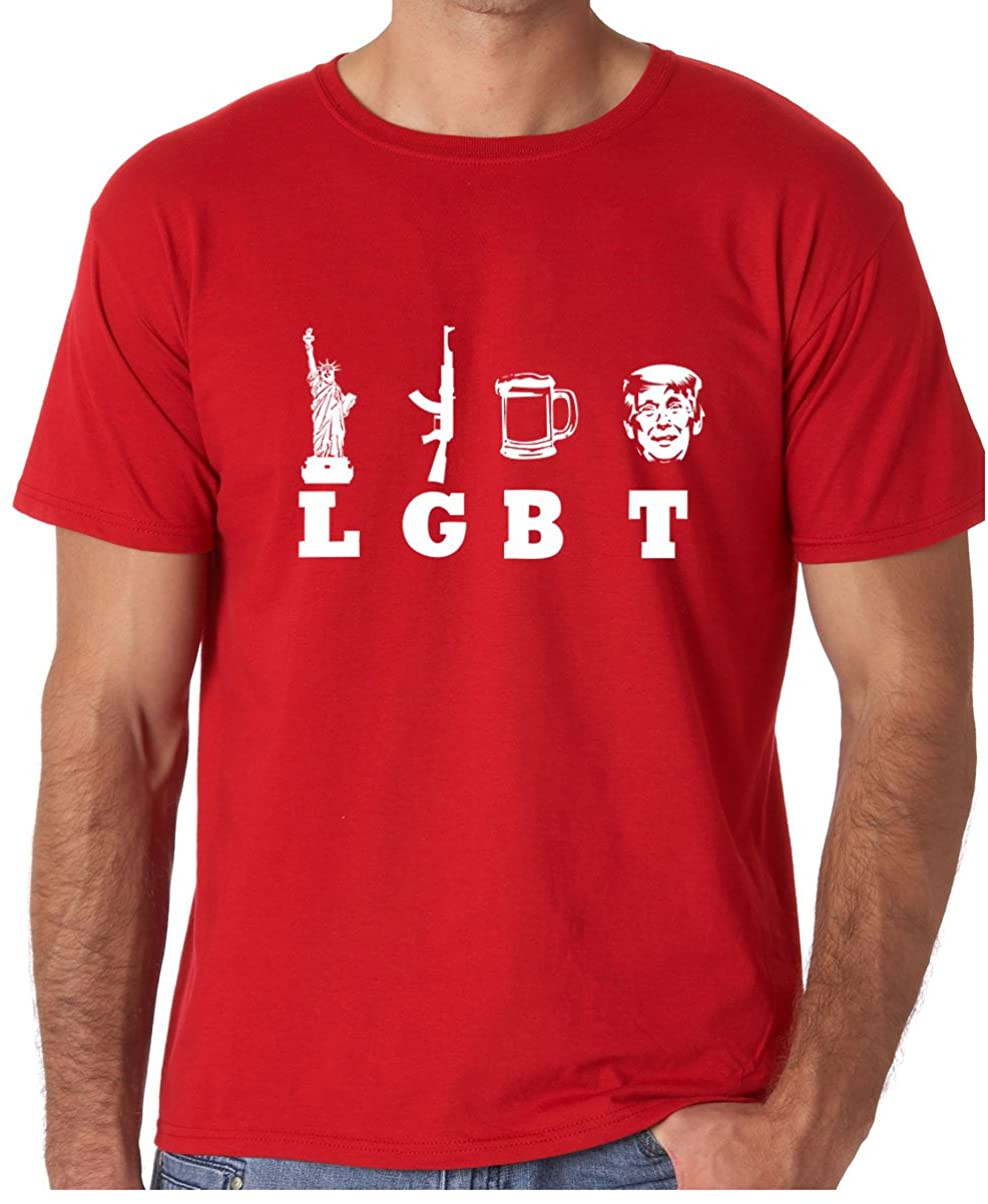 LGBT Movement - Liberty Guns Beer Trump GOP, Make America Great Again Political Support Republican Men's T-Shirt