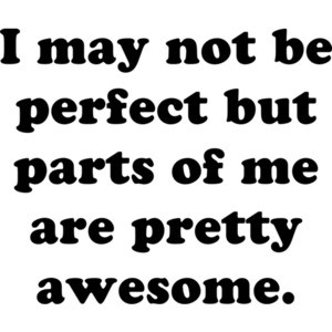 I may not be perfect but parts of me are pretty awesome.