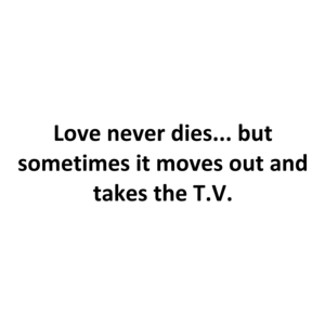 Love never dies... but sometimes it moves out and takes the T.V.