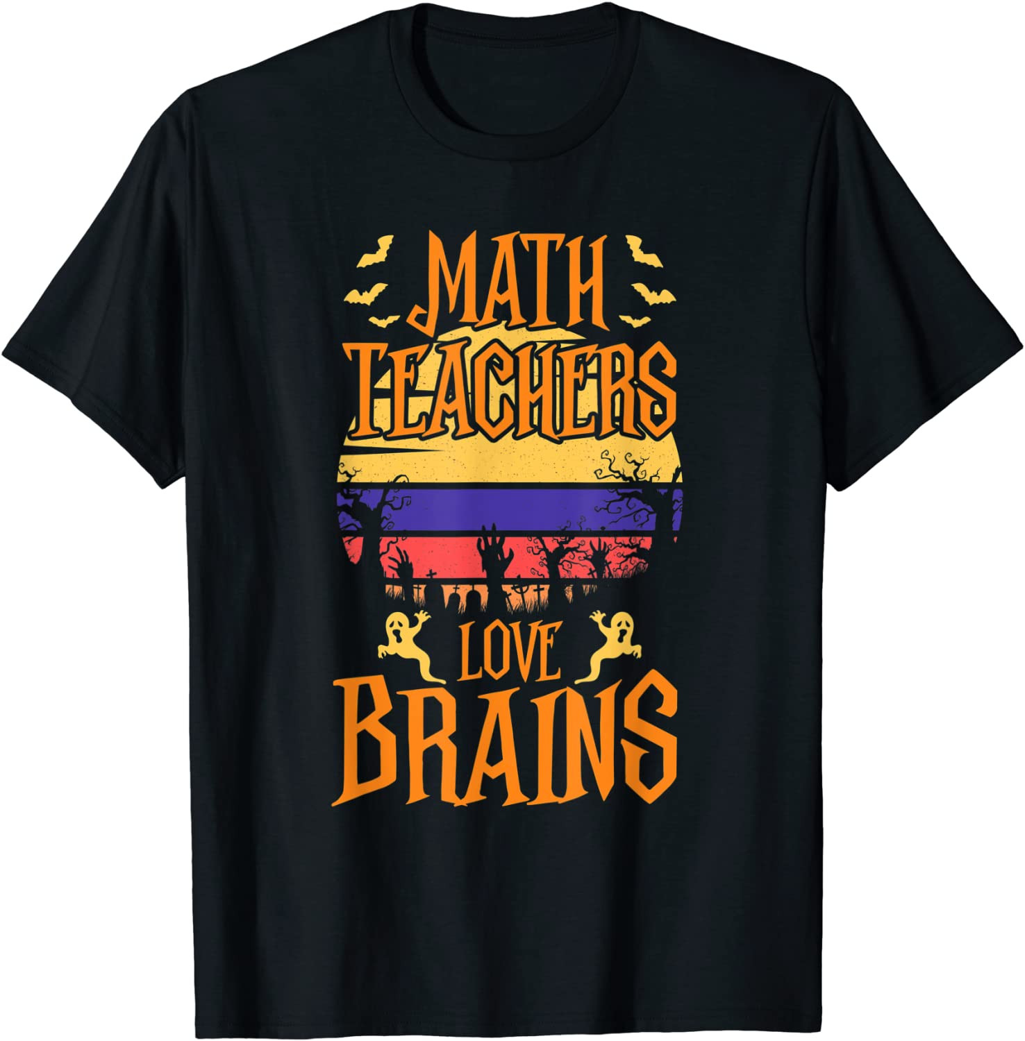 Math Teachers Love Brain Halloween Teacher Costume T-Shirt
