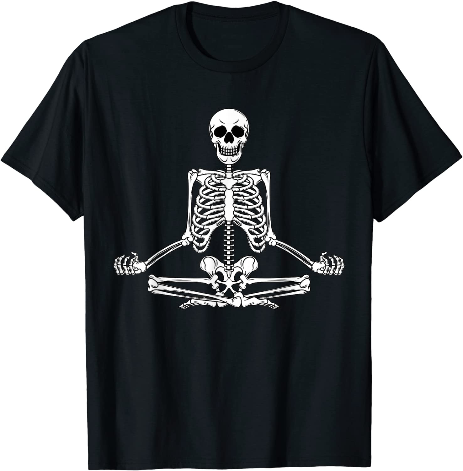 Meditating Skeleton Lotus Yoga Zen Balance Halloween Costume T-Shirt