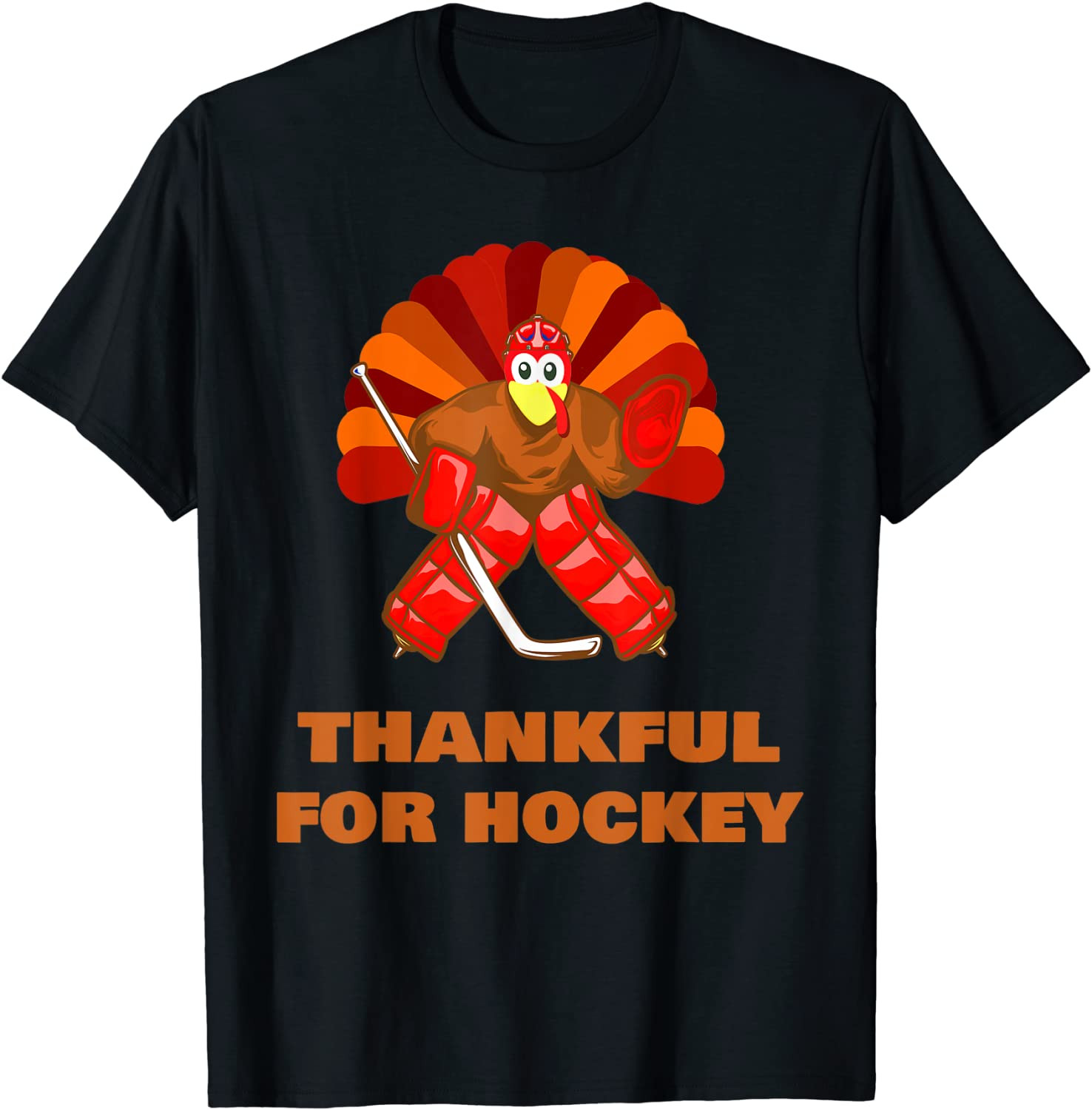 Men And Women Turkey Gift - Thankful For Hockey Thanksgiving T-Shirt