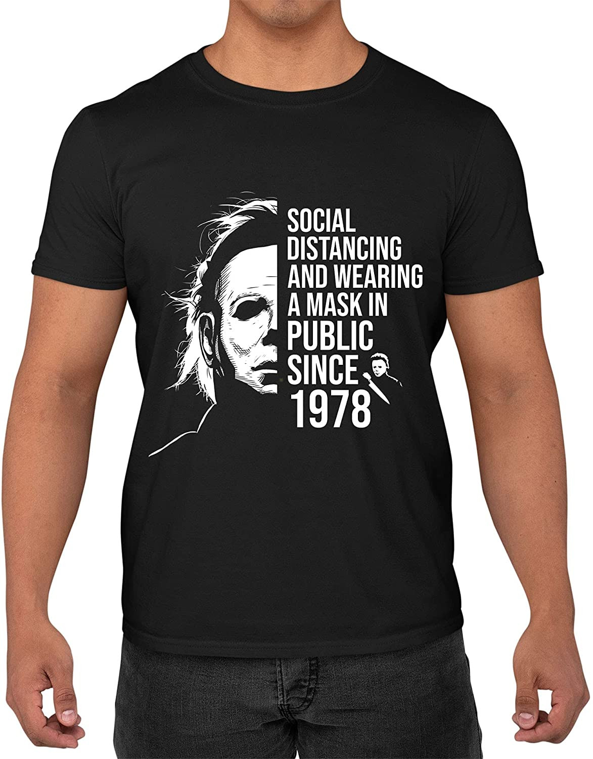 Michael Myers Social Distancing Wear A Mask In Public Since 1978 Horror, Friends Horror Halloween 2021 T-Shirt