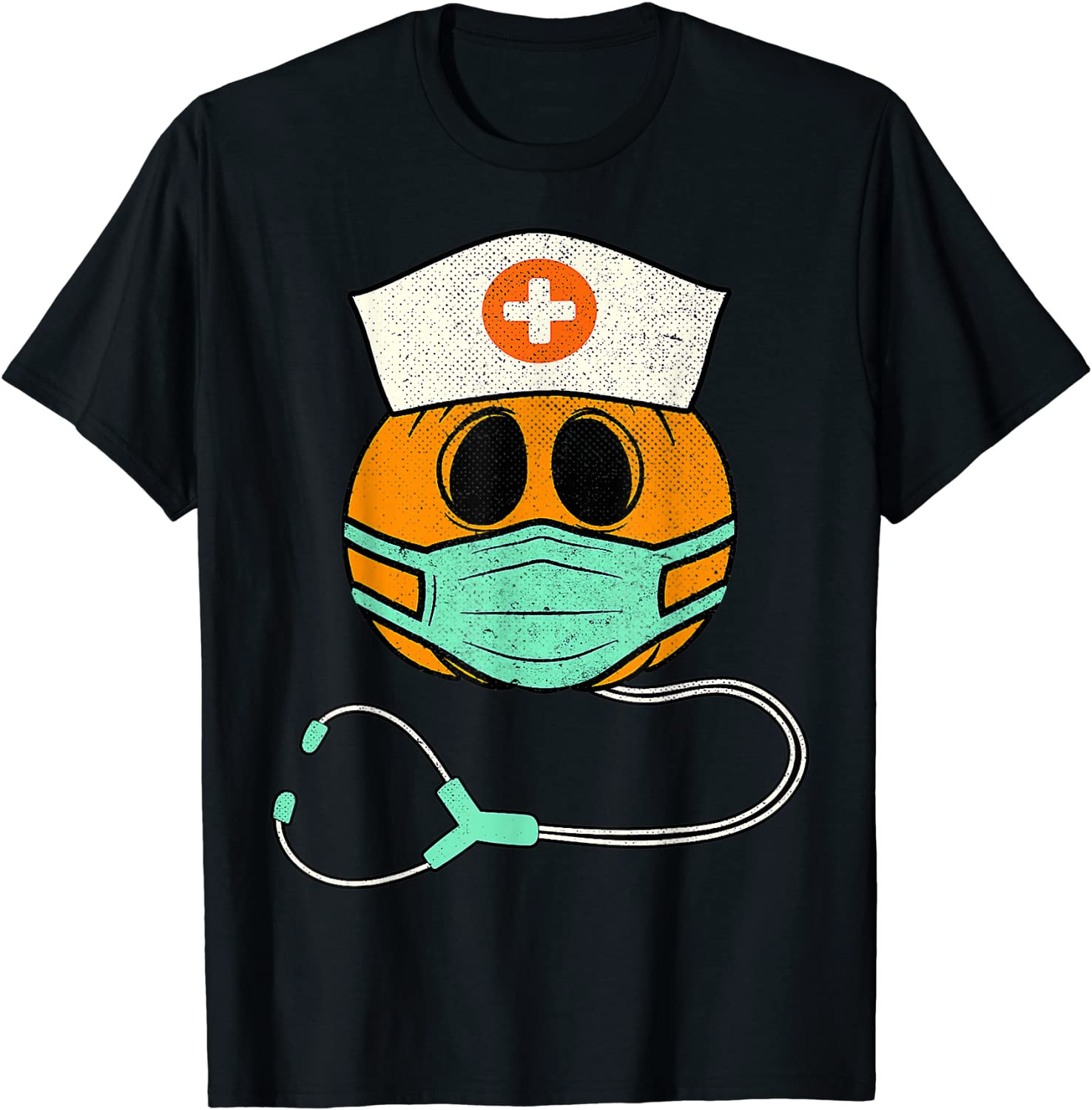 Nurse Pumpkin Scary Autumn Halloween CNA RN NICU Nurse T-Shirt