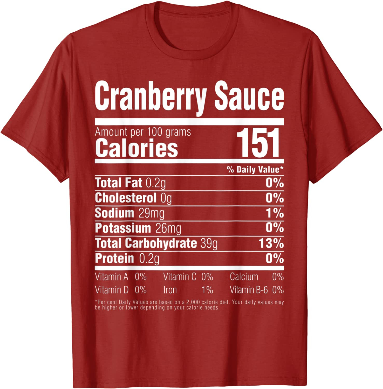 Nutrition Thanksgiving Cranberry Sauce Food T-Shirt