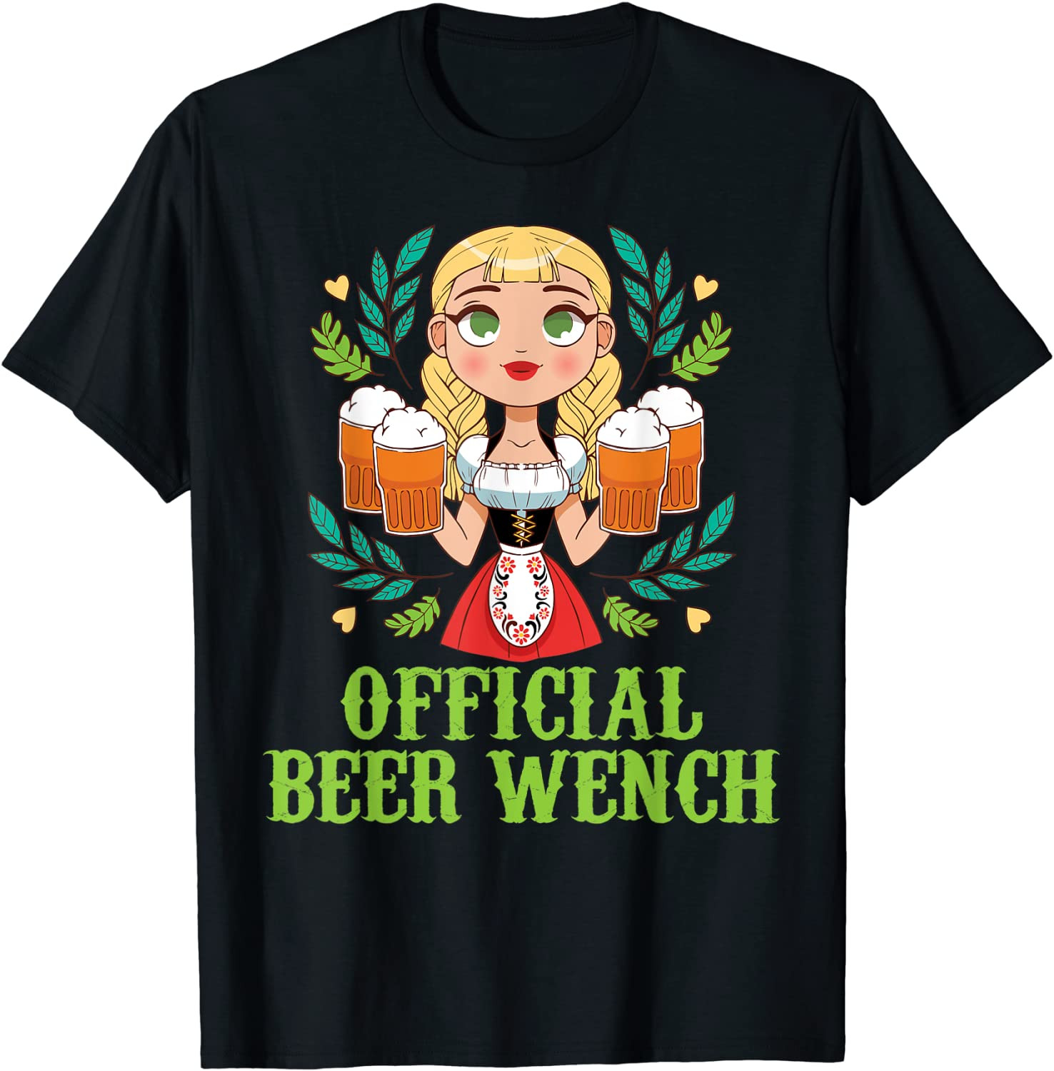 Official Beer Wench Oktoberfest Bartender Bier Serve T-Shirt