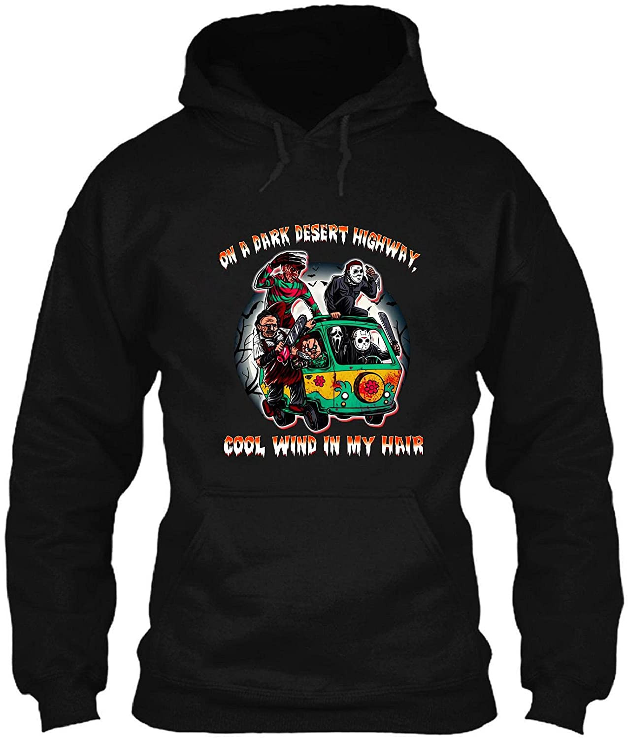 On A Dark Desert Highway Cool Wind In My Hair Horror Movies Characters Scoobydoo Halloween T-Shirt