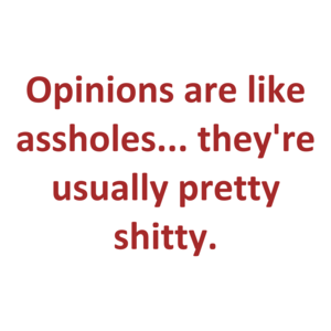 Opinions are like assholes... they're usually pretty shitty.