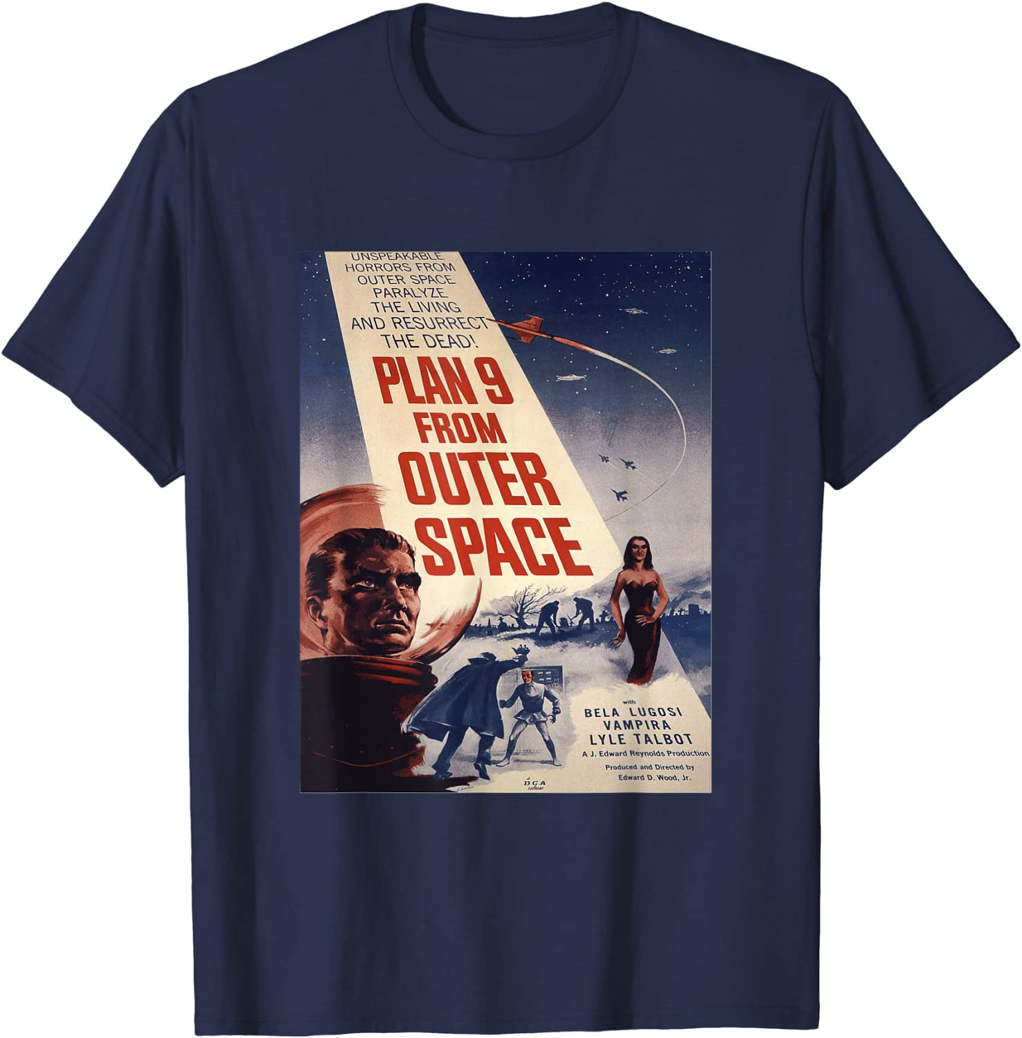 PLAN 9 FROM OUTER SPACE Sci-fi Sience Vintage Poster B Movie T-Shirt