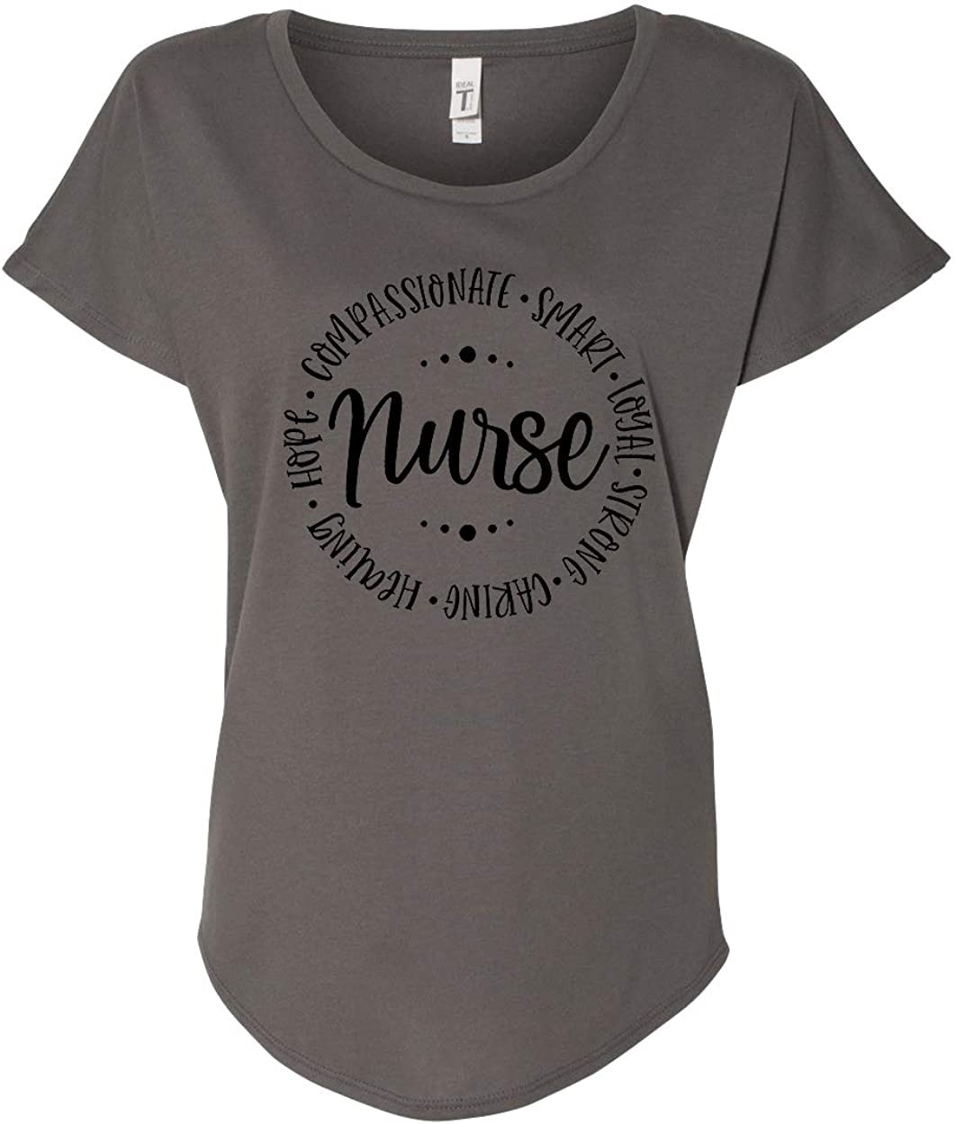 Positive Nurse Circle Words Ladies Dolman T-Shirt
