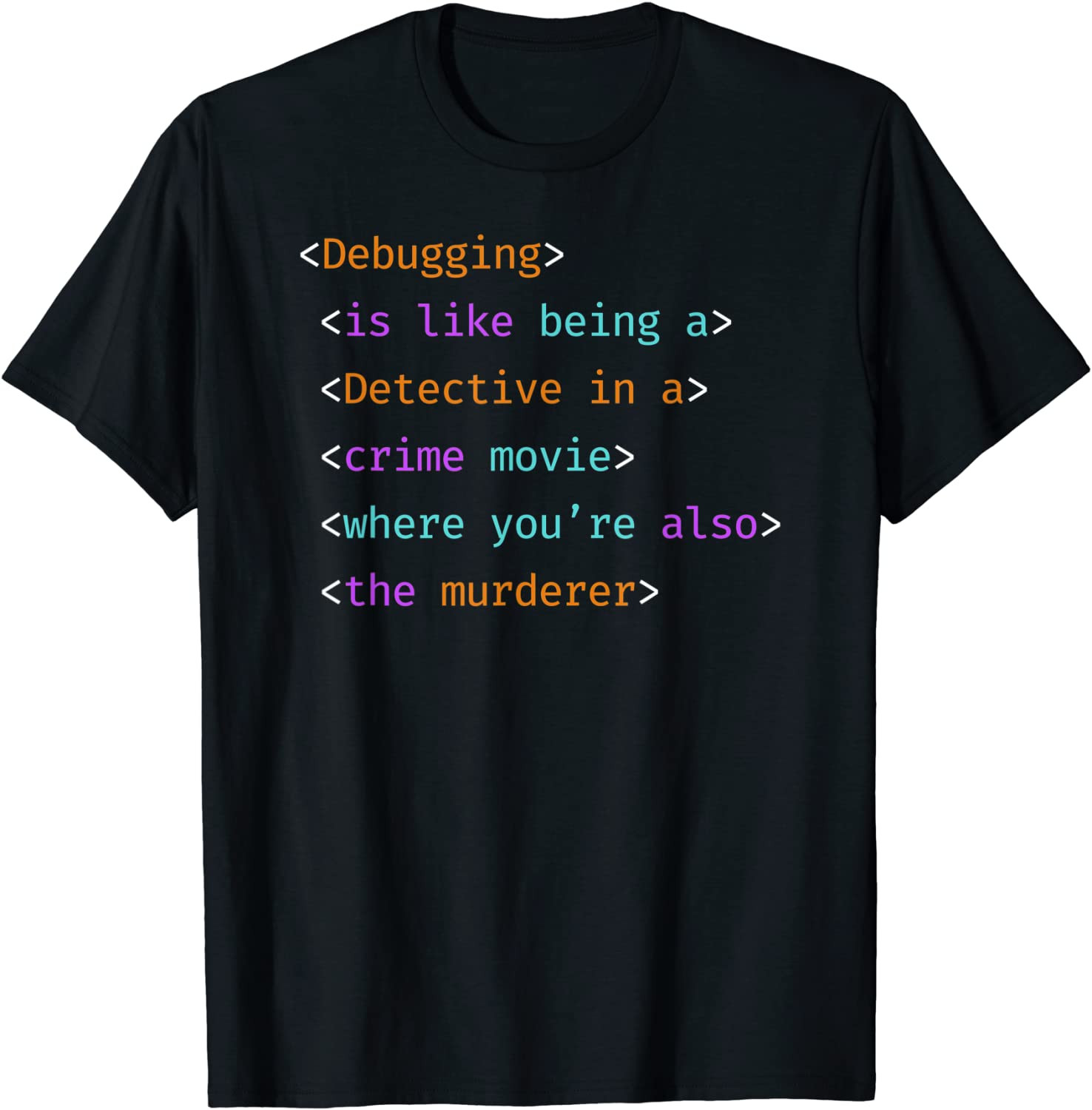 Programmer Coding Debugging Being A Detective Crime Movie T-Shirt