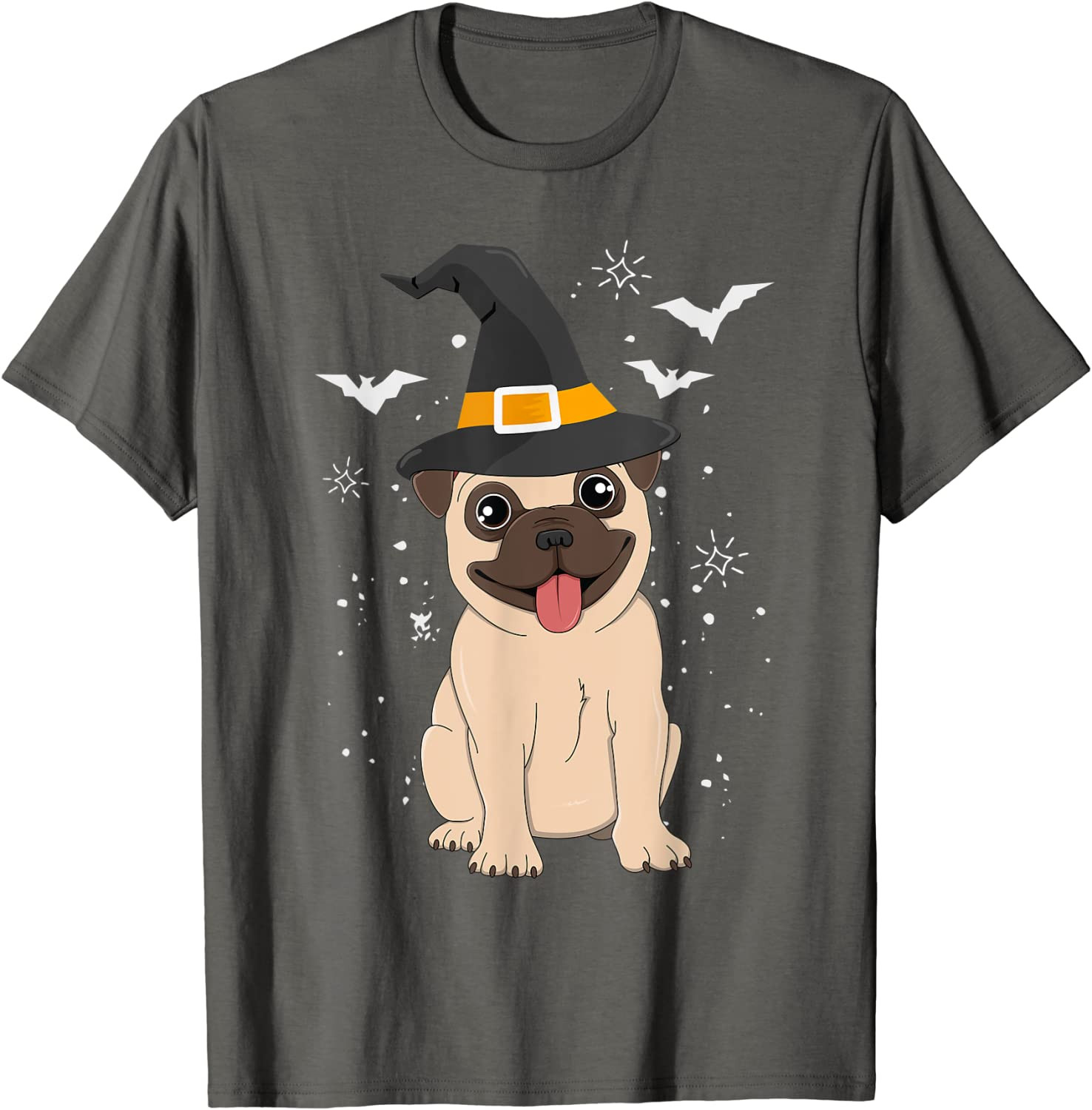 Pug Witch Halloween Dog Puppy Outfit Costume Trick Or Treat T-Shirt