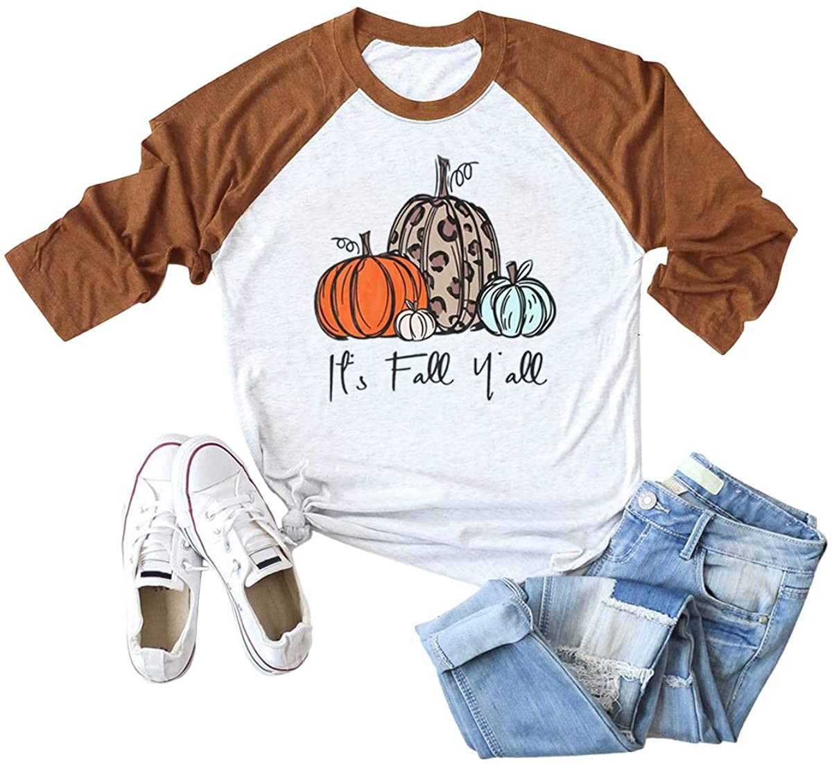 Pumpkins For Women Funny Halloween Clothing Fall T-Shirt