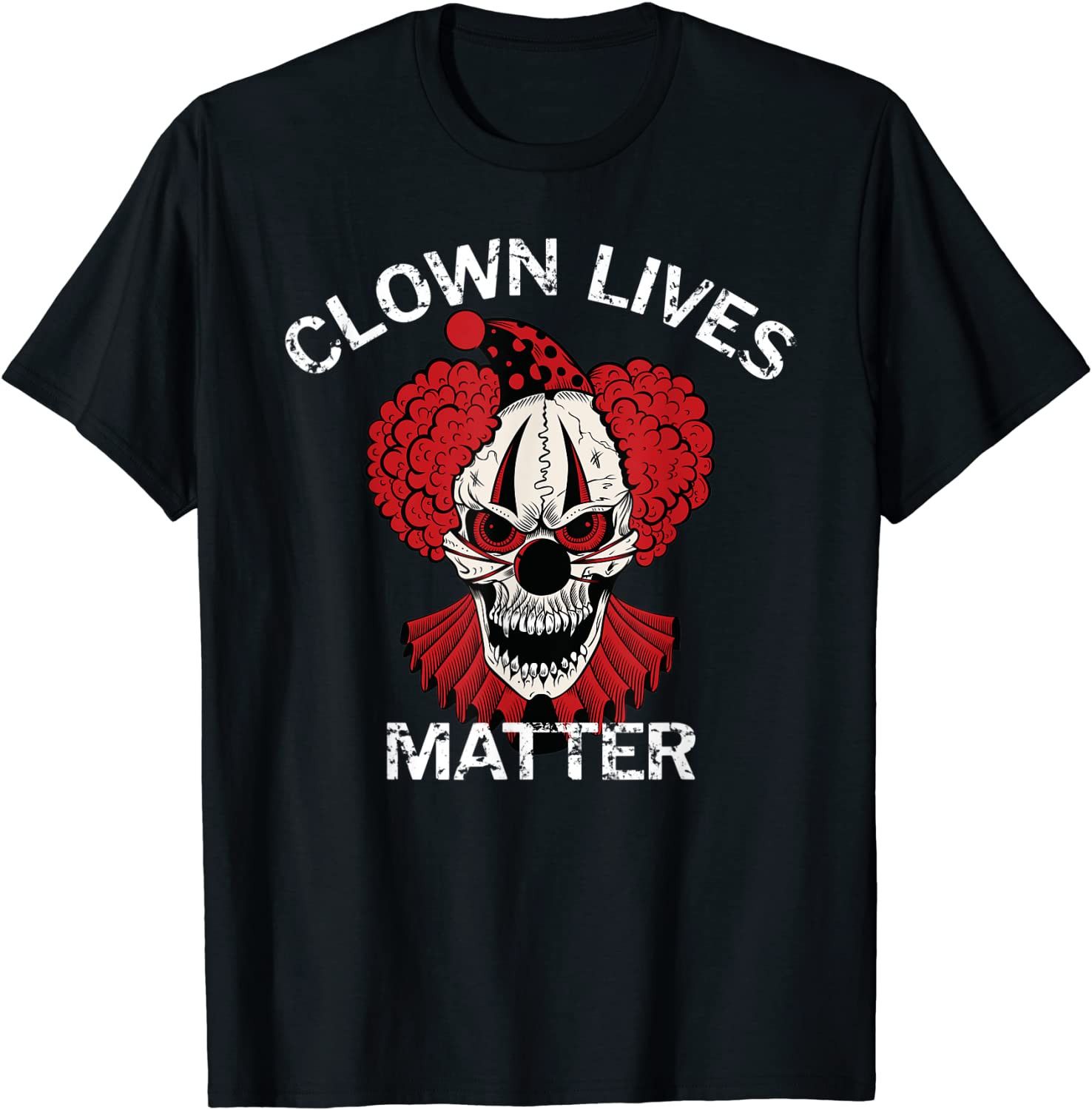 Red Scary Halloween Clown Lives Matter T-Shirt