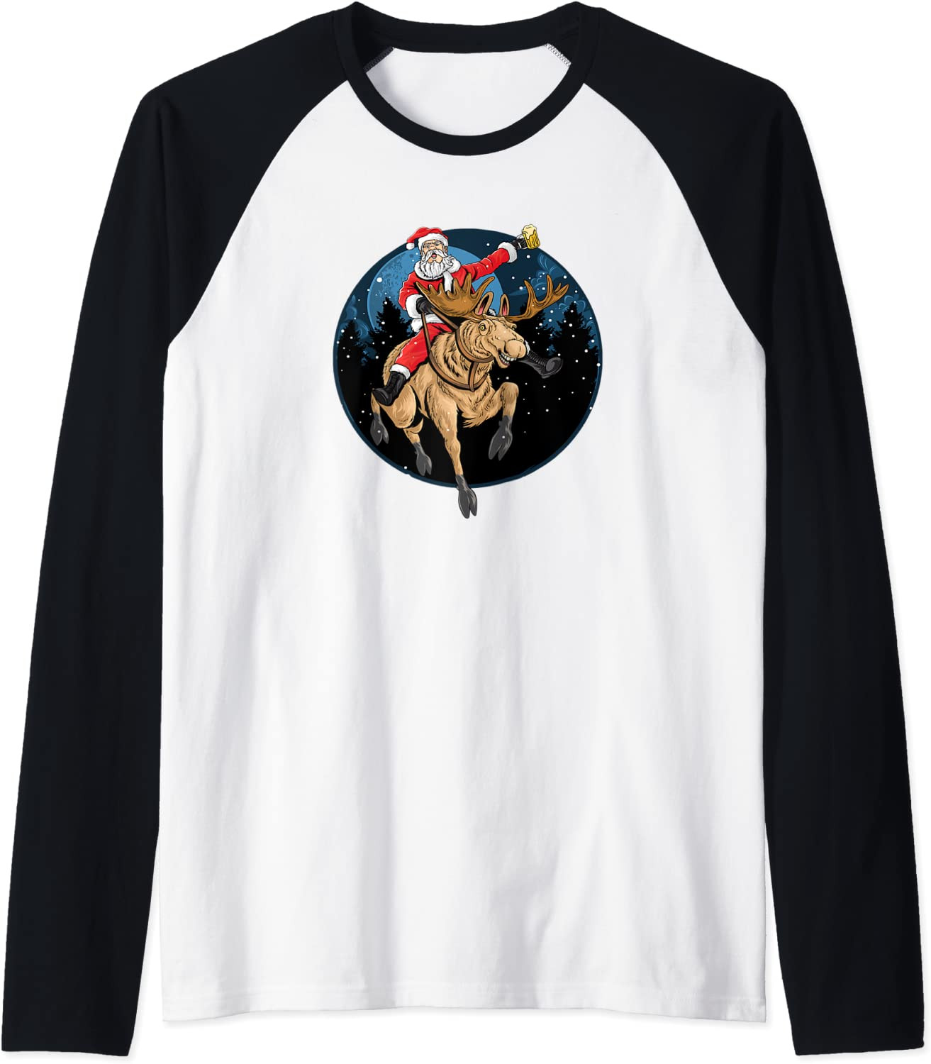 Santa Claus Drinking A Beer While Riding A Moose T-Shirt