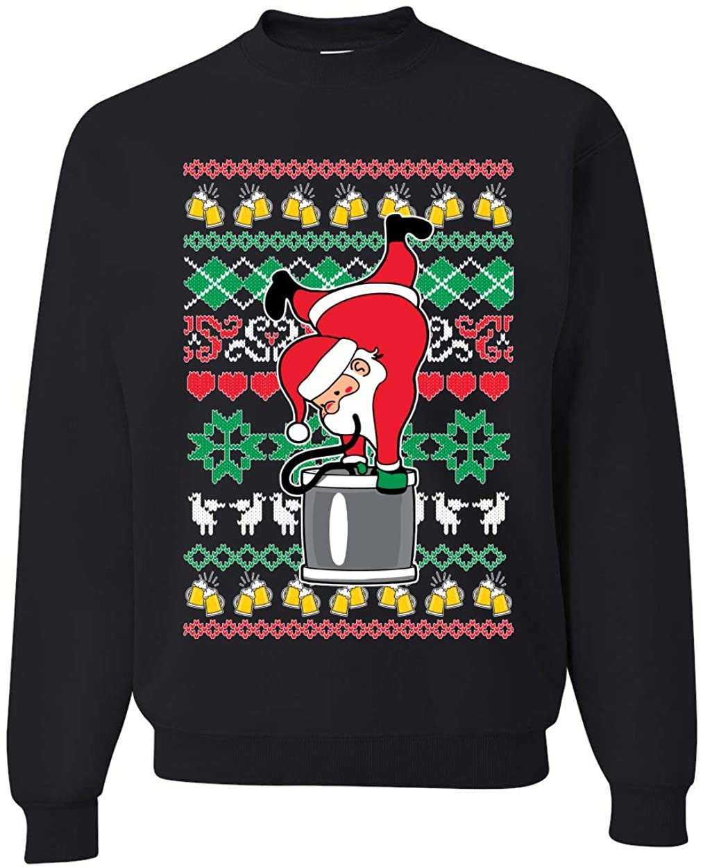 Santa Keg Stand Beer Drinking Drunk Ugly Christmas  T-Shirt