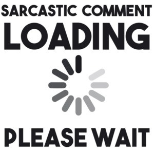 Sarcastic comment loading please wait - funny