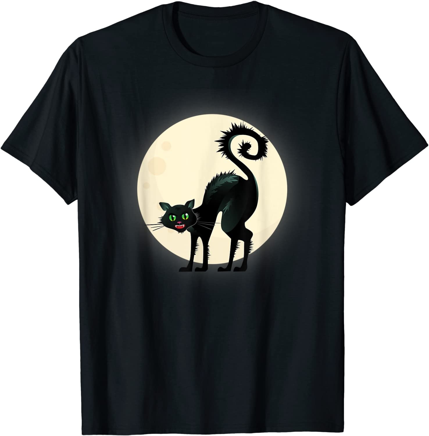 Scary Black Cat Halloween T-Shirt