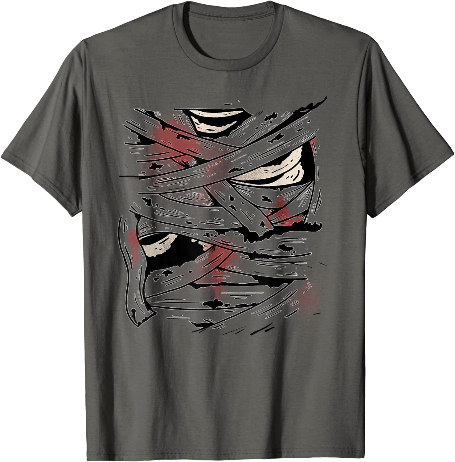 Scary Mummy Halloween With Skeleton Zombie Bloody Bandages T-Shirt