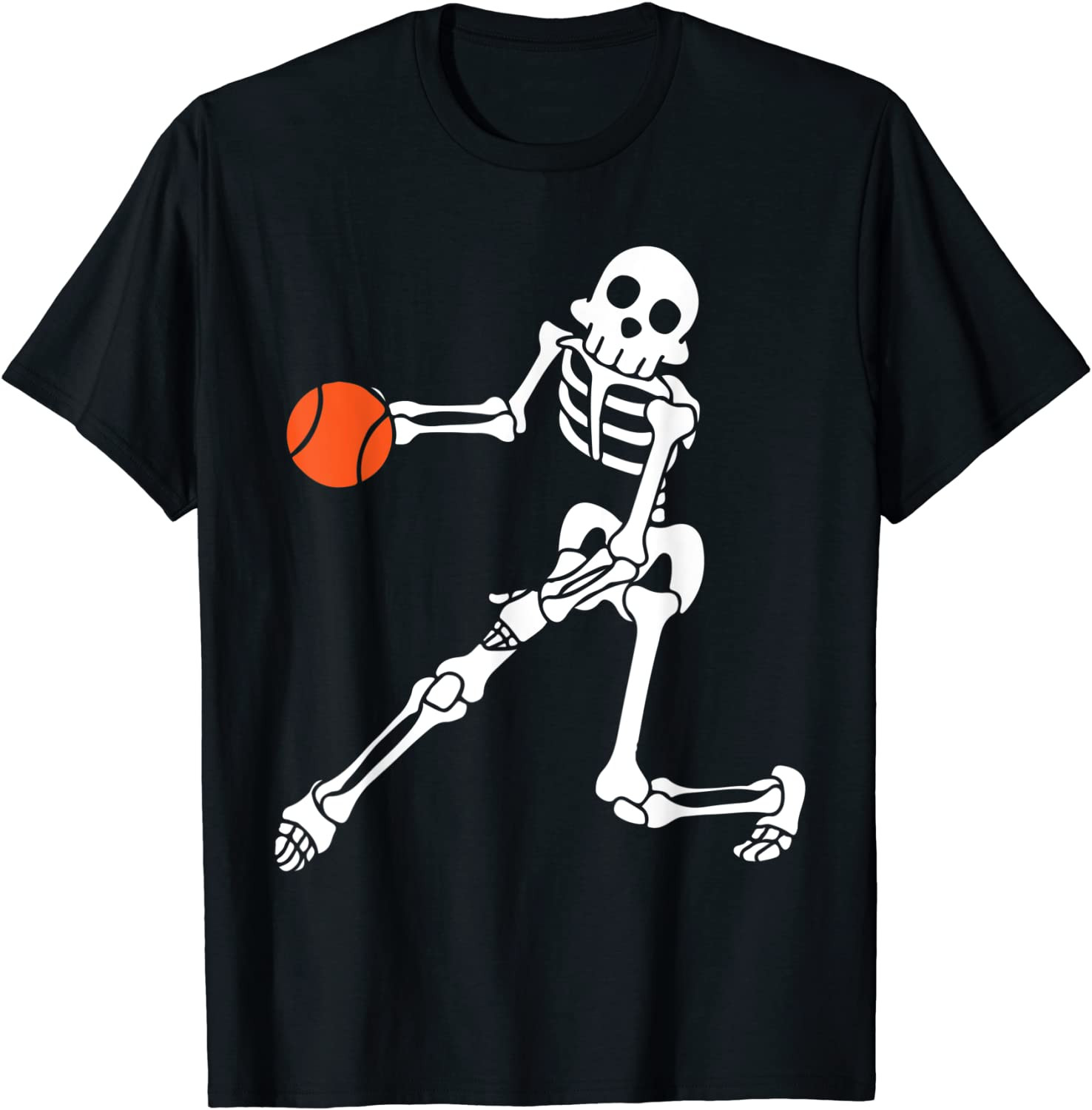 Skeleton Basketball Lazy DIY Halloween Costume T-Shirt