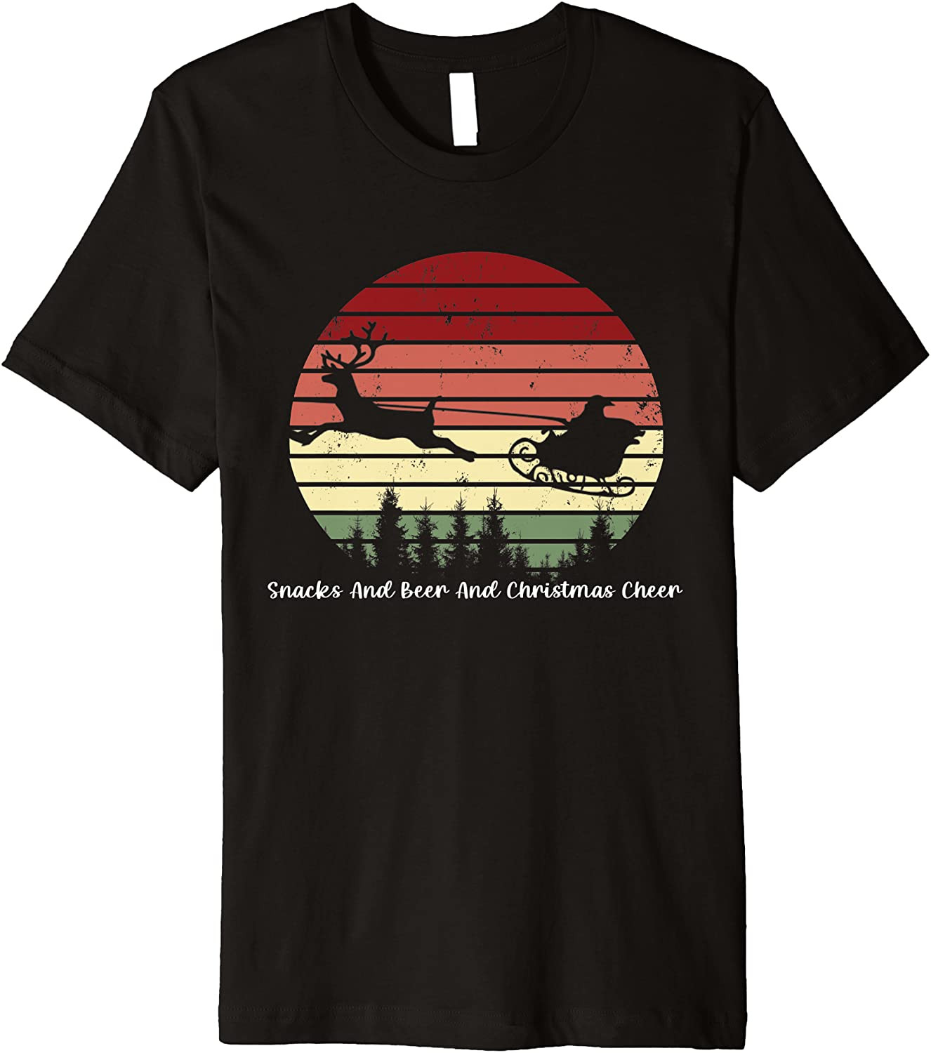 Snacks And Beer And Christmas Cheer Santa T-Shirt