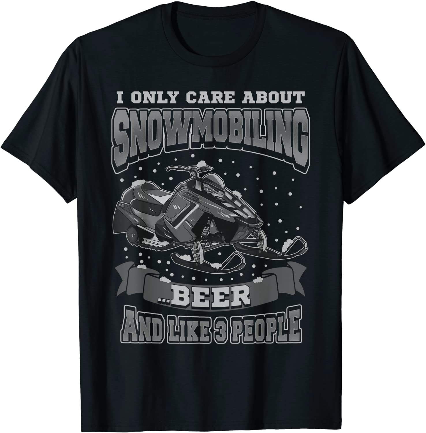 Snowmobiling Beer Drinking Snowmobile Sled T-Shirt
