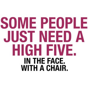 Some People Just Need a High Five.  In The Face. With A Chair