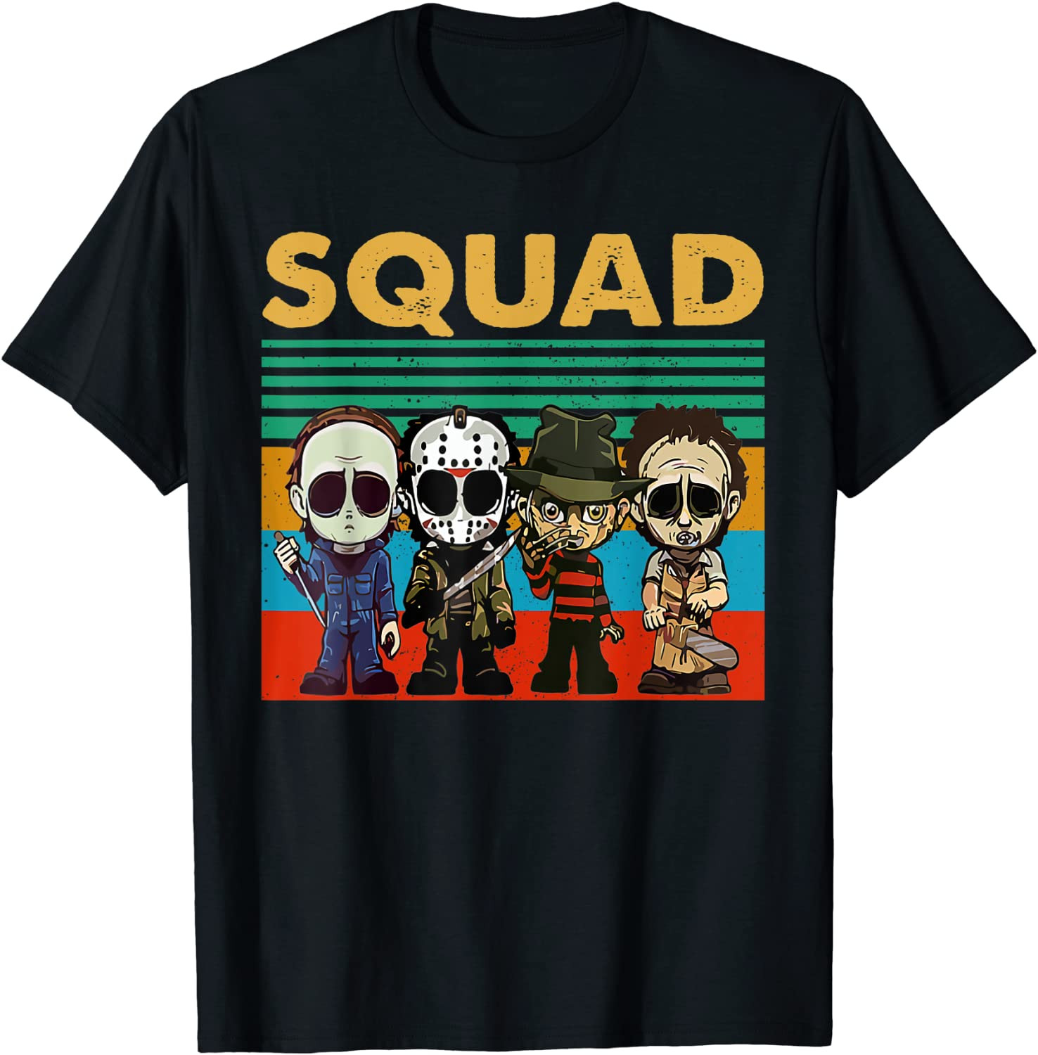 Squad Horror Character Horror Movies Fan Lover Halloween T-Shirt