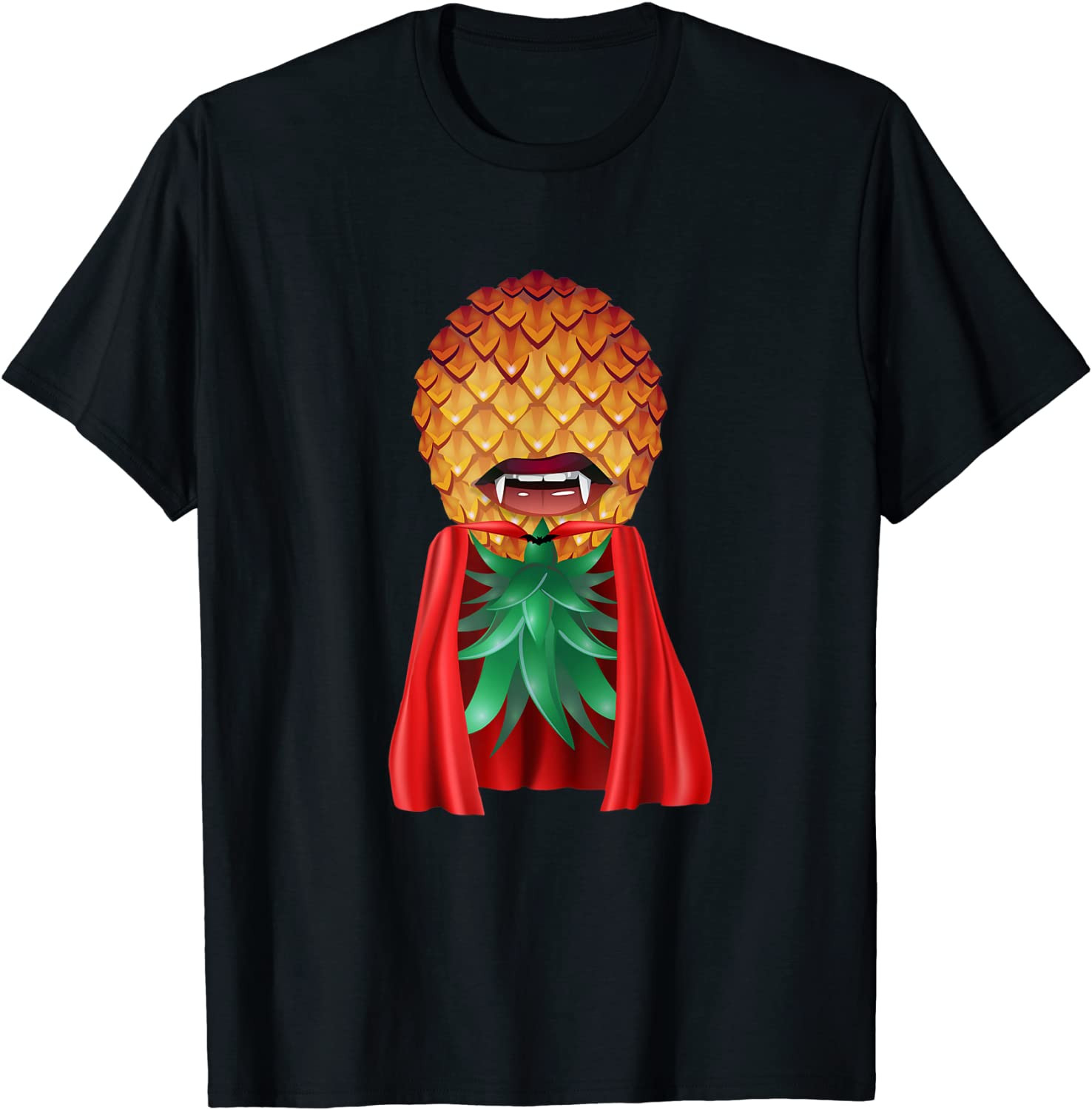 Swinger Upside Down Bad Pineapple Vampire Cape Halloween T-Shirt