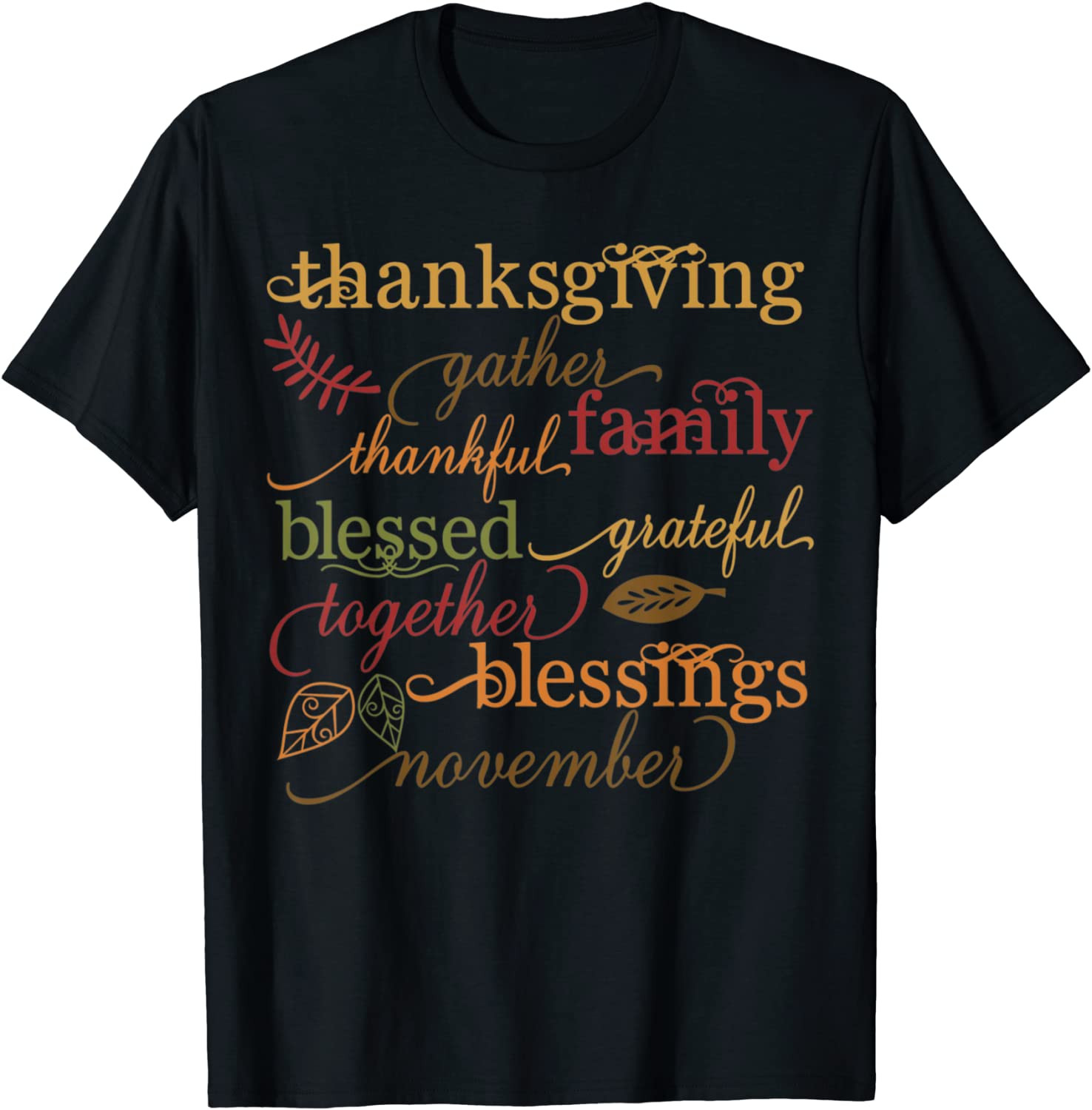 Thankful Blessings Thanksgiving Family T-Shirt