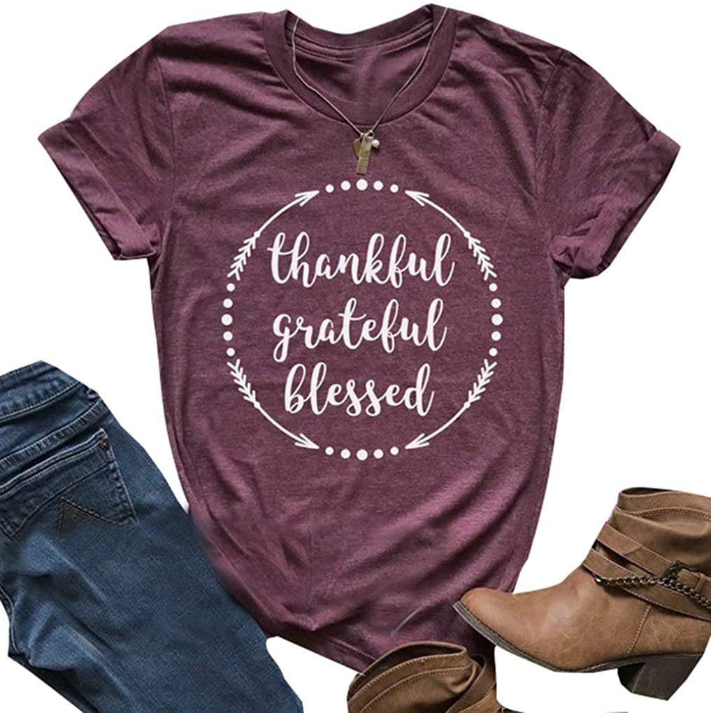 Thankful Grateful Blessed Thanksgiving T-Shirt